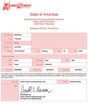 arkansas truck permits online.